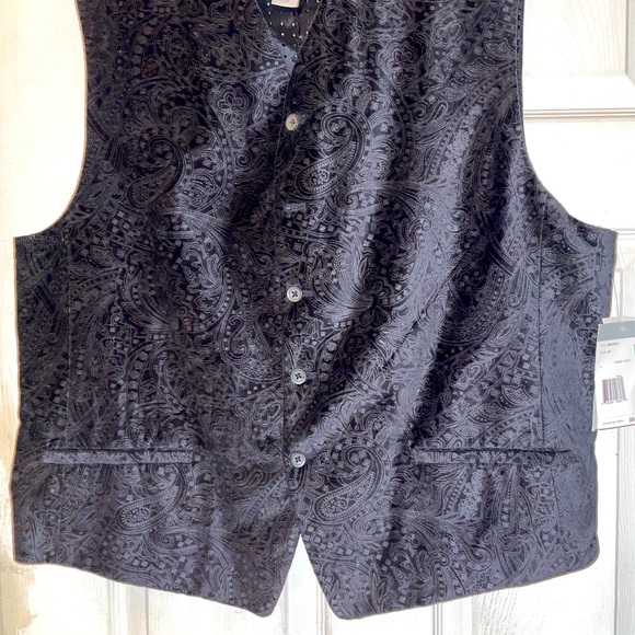 Liz Claiborne Mens Paisley Print Vest Dinner Formal Evening Prom Size Large New - Picture 5 of 14